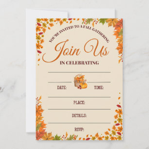 Invitación Diseño de Celebración de Reunión de Otoño