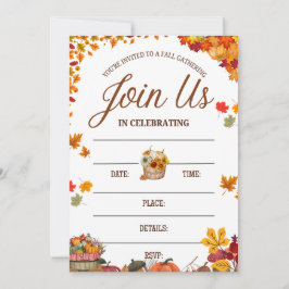 Invitación Diseño de Celebración de Reunión de Otoño