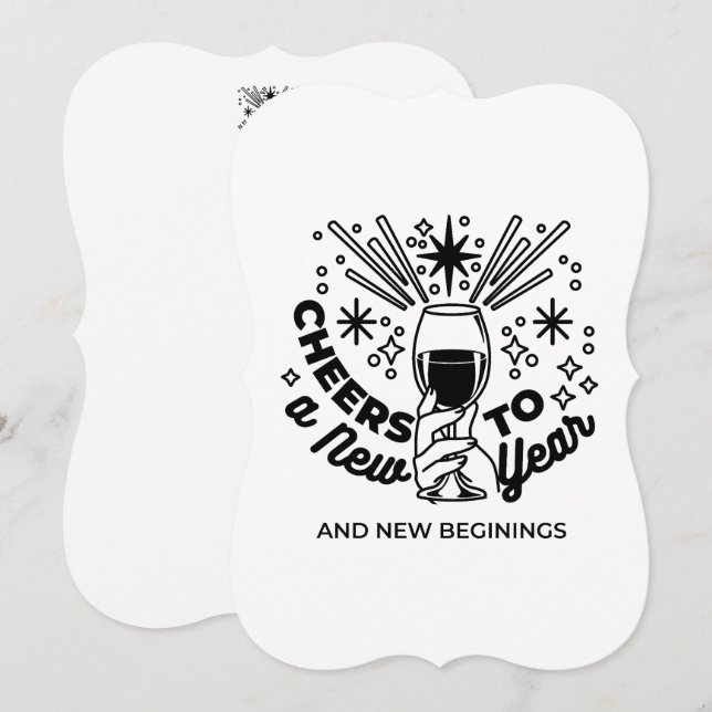Invitación Diseño de celebración de un nuevo año con Cheers (Anverso / Reverso)