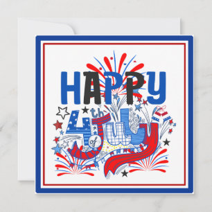Invitación Diseño de Celebración Patriótica del 4 de Julio Fe