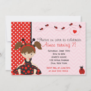 Invitación Diseño de chica Cutto Ladybug