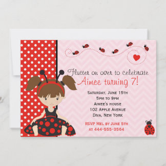Invitación Diseño de chica Cutto Ladybug