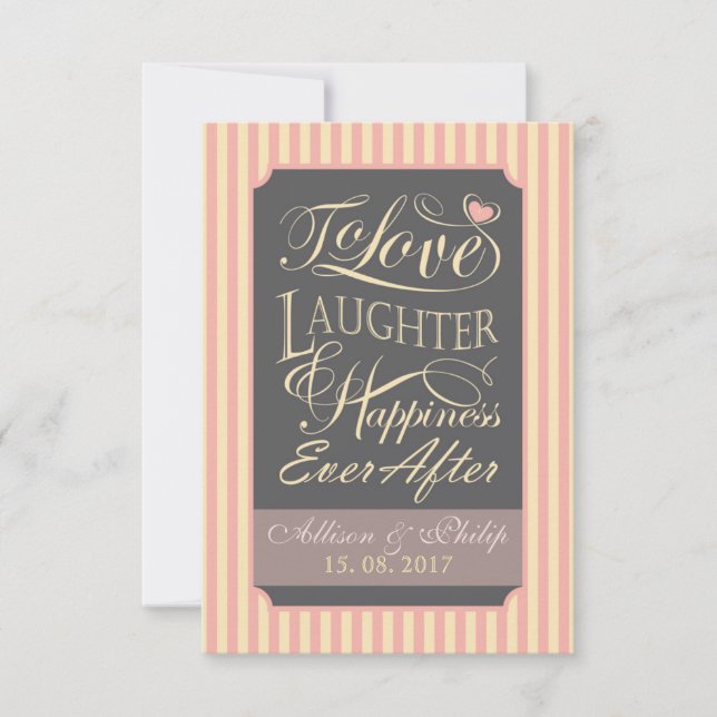 Invitación Diseño de cita de boda, con letras personalizadas. (Anverso)