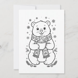 Invitación diseño de colorear navidad niños