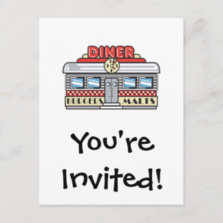 Invitación diseño de comedor retro