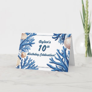 Invitación Diseño de coral azul acuático