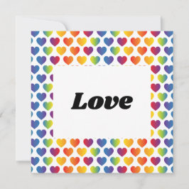 Invitación Diseño de corazón de arcoíris minimalista elegante