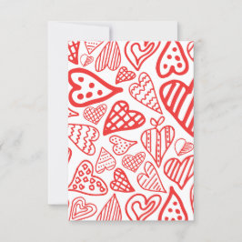 Invitación "Diseño de corazones dibujados a mano | Brillante