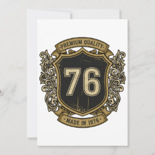 Invitación Diseño de Cresta Vintage Hecho en 1976 de Alta Cal