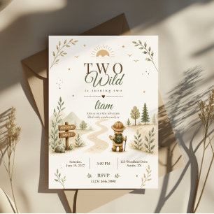 Invitación Diseño de cumpleaños de explorador boho salvaje do