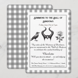 Invitación Diseño de cumpleaños de fantasía oscura con bola d