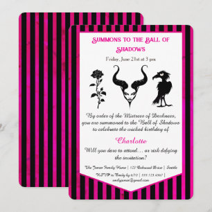 Invitación Diseño de Cumpleaños de Fantasía Oscura con Bola d