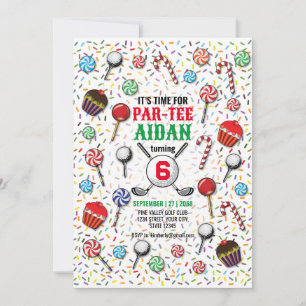 Invitación Diseño de cumpleaños de golf Par-Tee