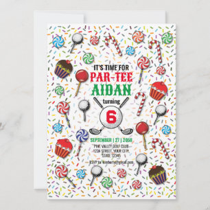 Invitación Diseño de cumpleaños de golf Par-Tee