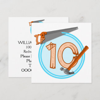 Invitación Diseño de cumpleaños de herramientas de construcci