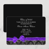Diseño de damasco de graduación con arco violeta
