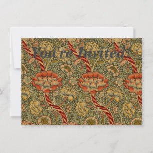 Invitación Diseño de damasco floral inglés de William Morris 