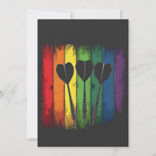 Invitación Diseño de dardo vintage con colores LGBTQ Vintage