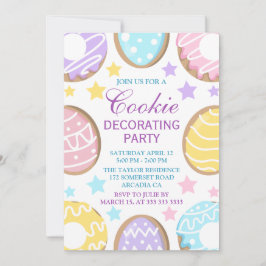 Invitación Diseño de decoración de galletas de Pascua con pas