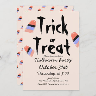 Invitación Diseño de doodle con vaina de maleza o truco