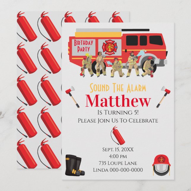 Invitación Diseño de fiesta de cumpleaños infantil para bombe (Anverso / Reverso)