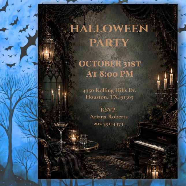 Invitación Diseño de fiesta de Halloween gótico (Subido por el creador)