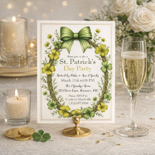 Invitación Diseño de fiesta del día de San Patricio de Clover