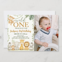 Invitación Diseño de Fiestas de animales salvajes para niños