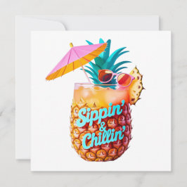 Invitación Diseño de Fiestas tropicales de Sippin y Chillin
