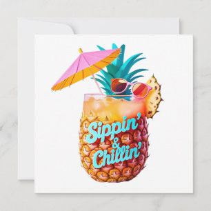 Invitación Diseño de Fiestas tropicales de Sippin y Chillin