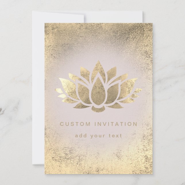 Invitación diseño de flor de loto (Anverso)