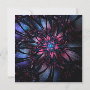 Invitación Diseño de flor fractal abstracta. 