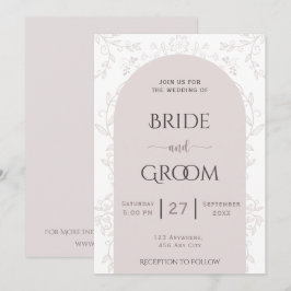 Invitación Diseño de floray rosa y boda táctil rosa dorado