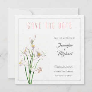 Invitación Diseño de flores profesionales boda Guardar fecha