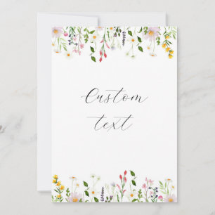 Invitación diseño de flores silvestres personalizados