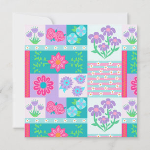 Invitación Diseño de flores vibrantes en flor