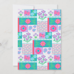 Invitación Diseño de flores vibrantes en flor