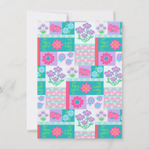 Invitación Diseño de flores vibrantes en flor