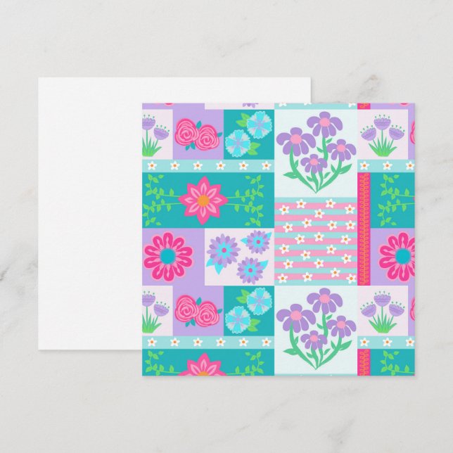 Invitación Diseño de flores vibrantes en flor (Anverso / Reverso)