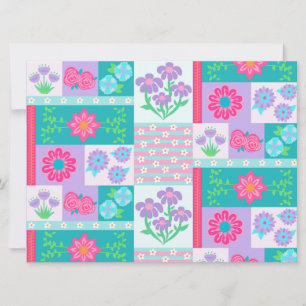 Invitación Diseño de flores vibrantes en flor