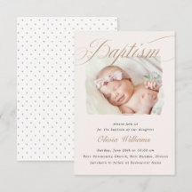 Diseño de Foto de Bautizo Suave Blush Taupe