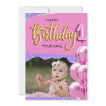 Diseño de foto de cumpleaños de niña de un año