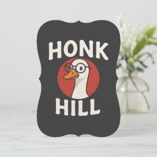 Invitación Diseño de ganso divertido de Honk Hill - Ave linda