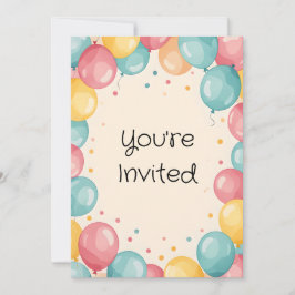 Invitación Diseño de globo de cumpleaños 1 bebé