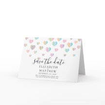 Diseño de guardar la fecha de Corazones Coloridos 