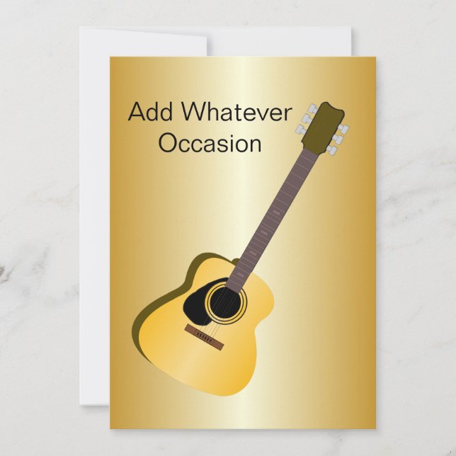 Invitación Diseño de guitarra acústica (Anverso)