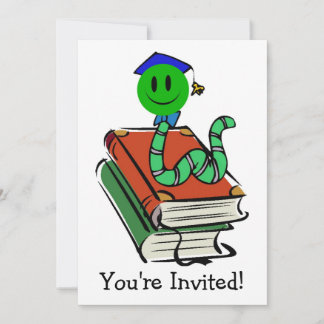 Invitación Diseño de gusanos de biblioteca en cualquier ocasi
