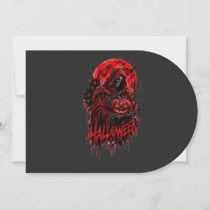 Invitación Diseño de Halloween de la Parca con Calabaza y Hor
