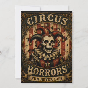 Invitación Diseño de Halloween del Circo de Terror Vintage