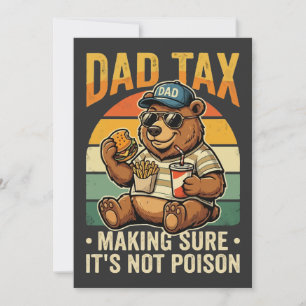 Invitación Diseño de humor de papá divertido oso impuesto pap